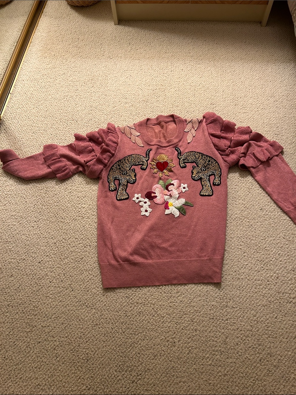 Rose metallic sweater
